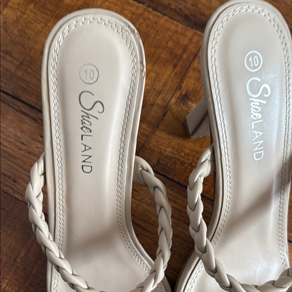 Cream Braided Heels with Elegant Design